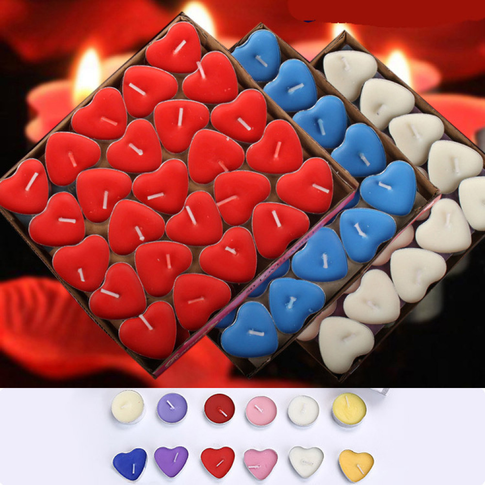 Candle Supplies Bulk - Decorative Paraffin Tea Candles Heart And