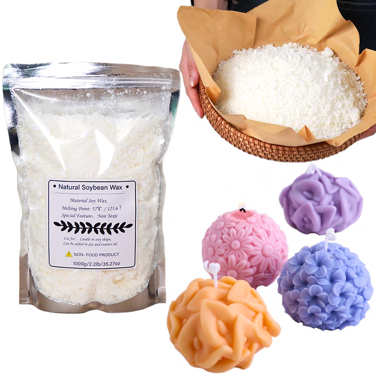 500g/1kg Natural Soy Wax Flake - đánh giá và giá Candle Supplies Bulk