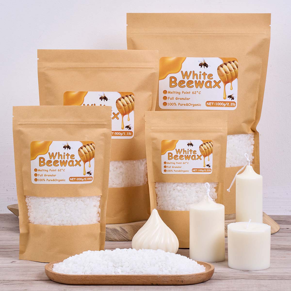 1000g White Beeswax DIY Candle - đánh giá và giá Candle Supplies Bulk