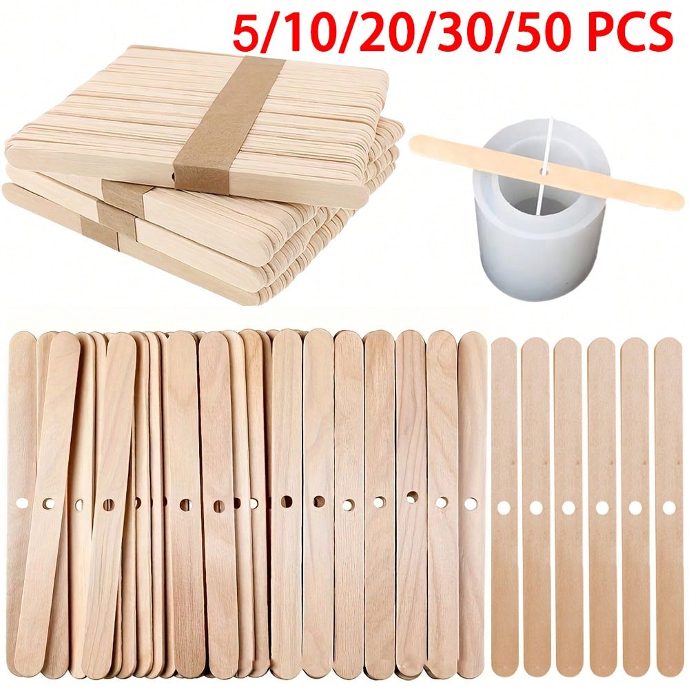 5/10/20/30/50pcs Wooden Candle - đánh giá và giá Candle Supplies Kit