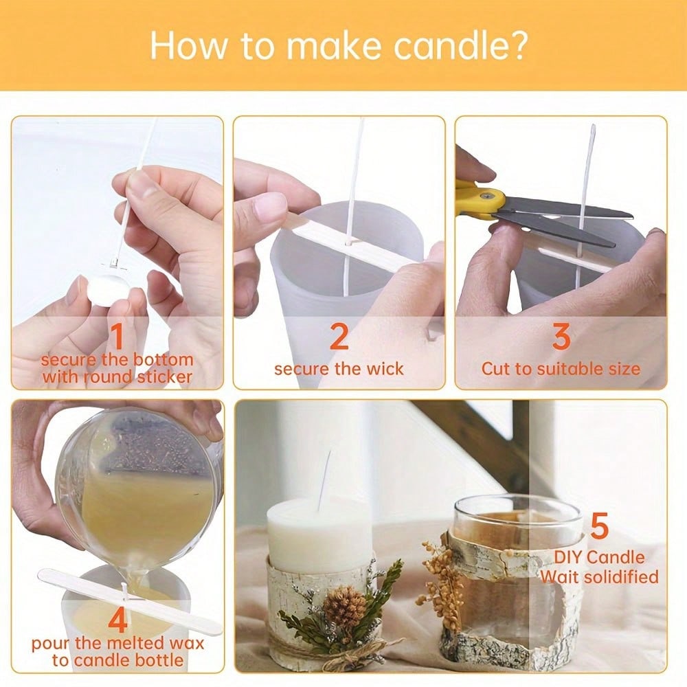 5/10/20/30/50pcs Wooden Candle - đánh giá và giá Candle Supplies Kit